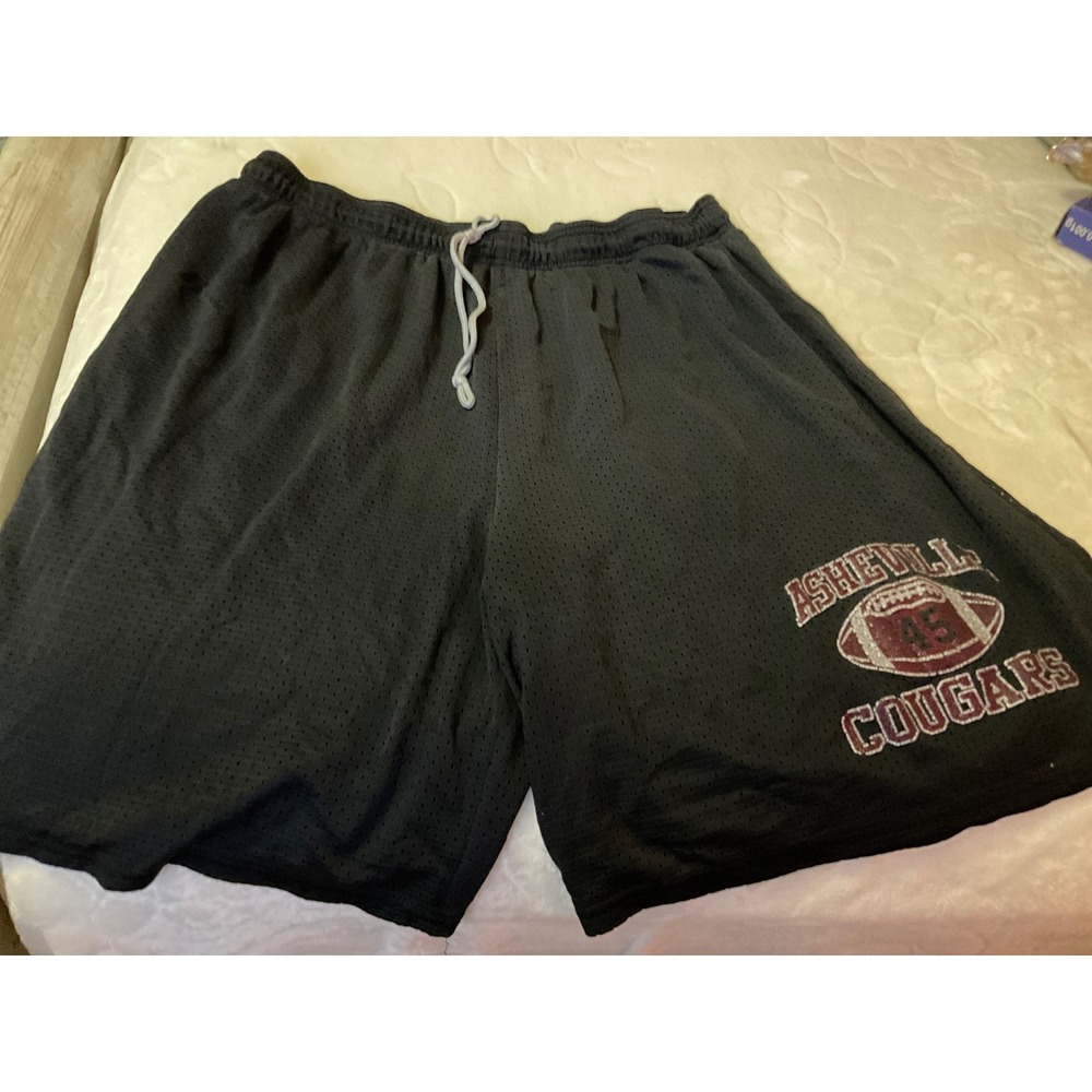 Russell Athletic Asheville Cougars Football Mesh Shorts Black Mens XL